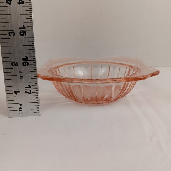 Vintage Jeanette Glass Adam Pattern Pink Small Dessert Bowl 4 3/4" - Picture 7 of 7
